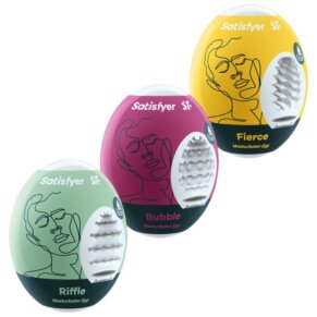 Satisfyer 3 Masturbator Eggs Riffle, Bubble & Fierce 4061504001807