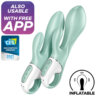 Satisfyer Air Pump Bunny 5+ Inflatable Rabbit Vibrator App Green 4061504038537