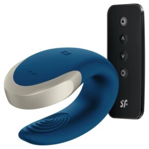 Satisfyer Double Love Luxury Partner Vibrator Blue 4061504002446