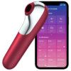 Satisfyer Dual Love Vibrator And Suctioner With Pulsed Air Red 4061504003054
