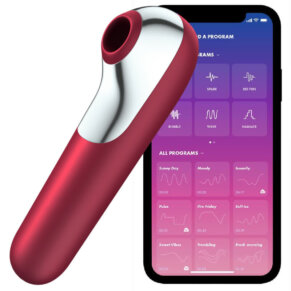 Satisfyer Dual Love Vibrator And Suctioner With Pulsed Air Red 4061504003054