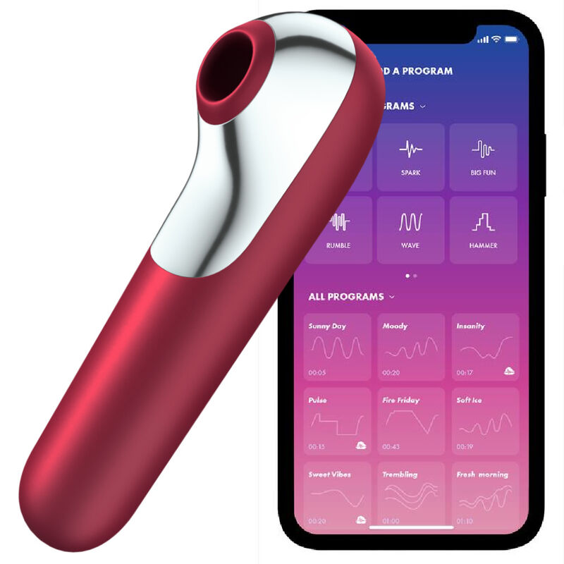 Satisfyer Dual Love Vibrator And Suctioner With Pulsed Air Red 6 satisfyer dual love vibrator and suctioner with pulsed air red 4061504003054