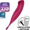 Satisfyer Twirling Pro+ Air Pulse Stimulator & Vibrator App Red 4061504043906