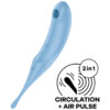 Satisfyer Twirling Pro Air Pulse Stimulator & Vibrator Blue 3 Satisfyer Twirling Pro Air Pulse Stimulator & Vibrator Blue 4061504043920